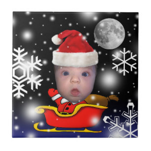 Baby Santa on Christmas Eve Tile