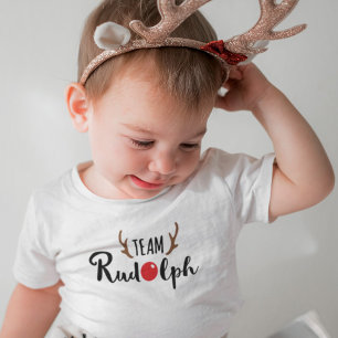 Baby Santa Visit - Cute Team Rudolph Xmas Motif T-Shirt