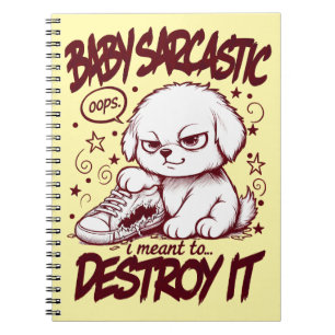 Baby Sarcastic Cute Puppy Dog Chewed Shoe. Notebook