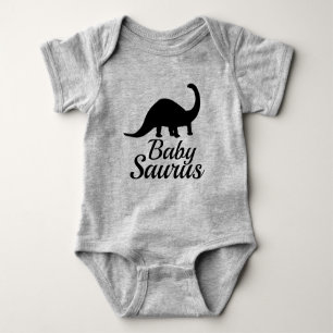 Baby Saurus Brontosaurus Silhouette Baby Bodysuit