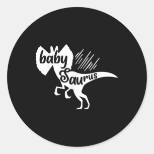 Baby Saurus Funny Dinosaur Dilophosaurus Matching  Classic Round Sticker