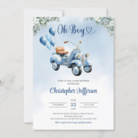 Baby scooter balloons eucalyptus boy Baby Shower