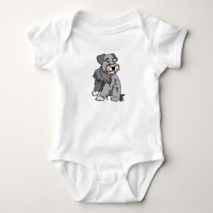 Baby Scrappy Miniature Schnauzer Bodysuit