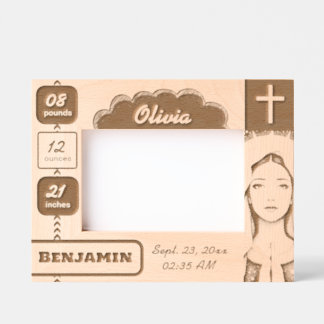 Baby Script + The Virgin Mary  engraved frames
