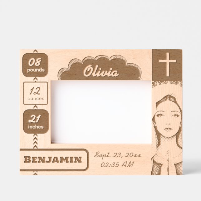 Baby Script + The Virgin Mary  engraved frames (Front)