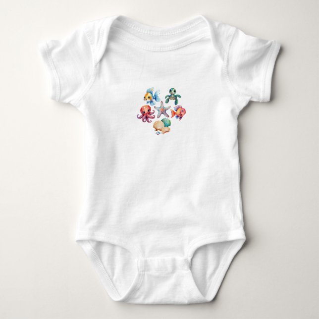 Baby sea creatures bodysuit (Front)