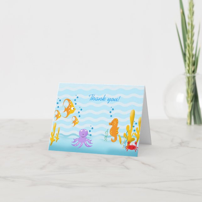 BABY SEA CRITTERS Thank you Note Card (Front)