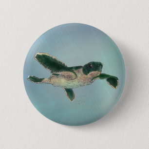 Baby Sea Turtle 6 Cm Round Badge