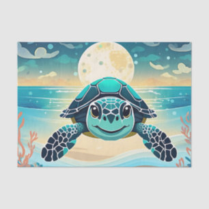 Baby Sea Turtle And Moon Tissue Paper