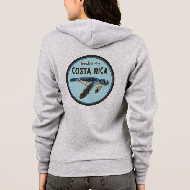 Baby Sea Turtle, Hecho en Costa Rica hoodie tico (Back)