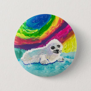 Baby Seal "Art by Kids" 6 Cm Round Badge