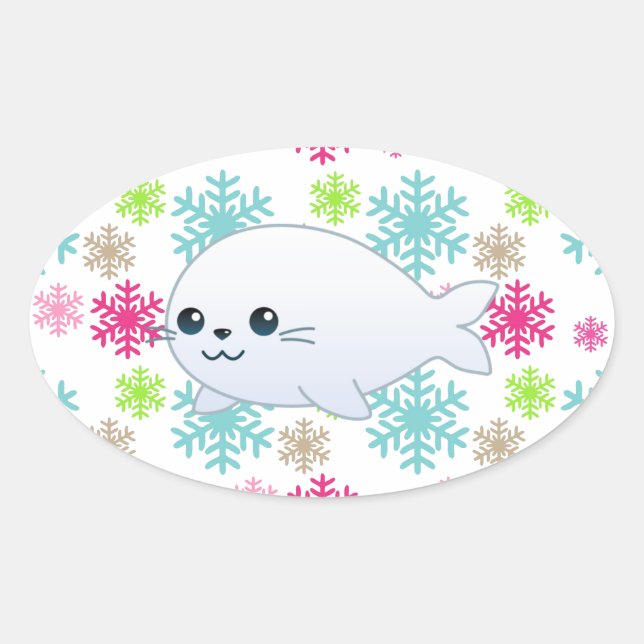 Baby Seal & Colour Snowflakes (Front)