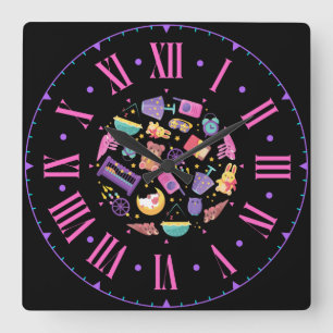 Baby Shapes & Icons Roman Numerals Square Wall Clock
