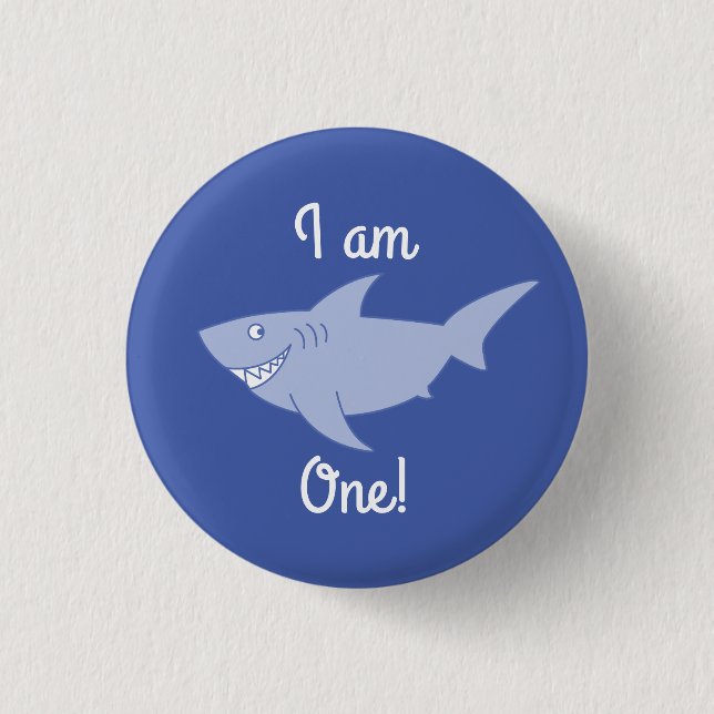 Baby Shark 1st Birthday Button Pin (Front)