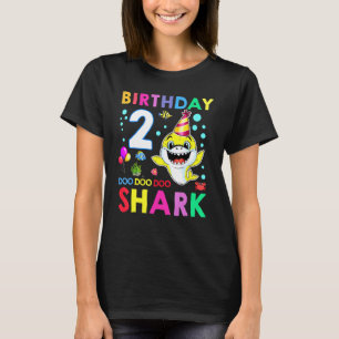 Baby Shark 2 Years Old 2nd Birthday Doo Doo T-Shirt