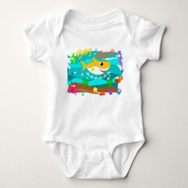 Baby Shark and Ocean Friends Doo Doo Doo Baby Bodysuit (Front)