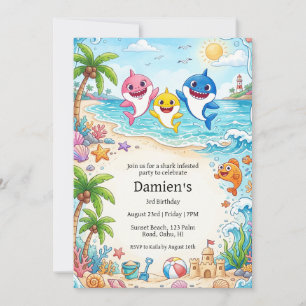 baby shark birthday invitation