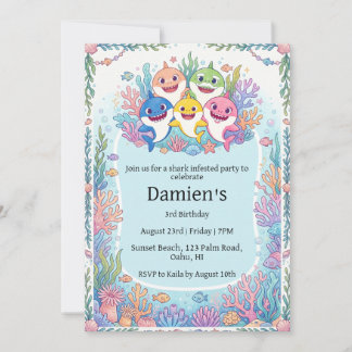 baby shark birthday invitation