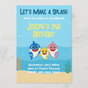 Baby Shark Birthday Invitation