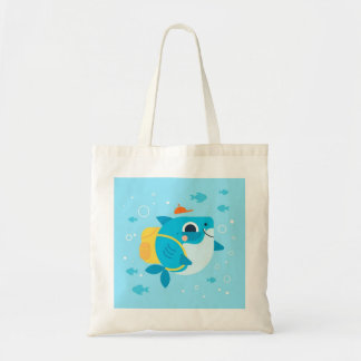 baby-shark-cartoon-style tote bag