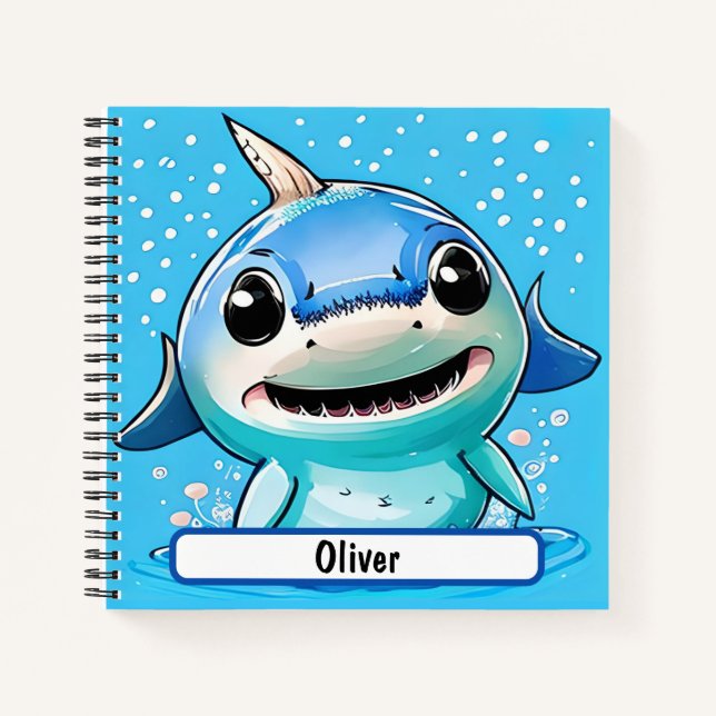 Baby Shark Notebook With Custom Nametag (Front)