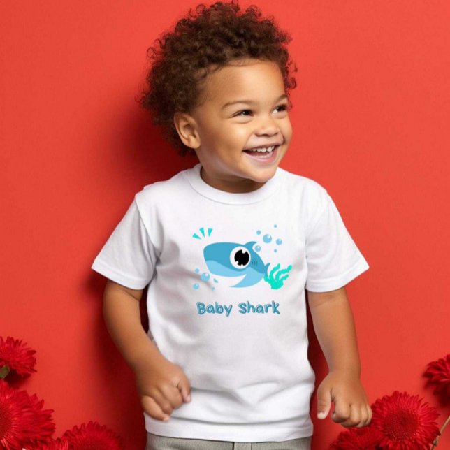 Baby Shark Print Modern White baby tshirt  (Creator Uploaded)
