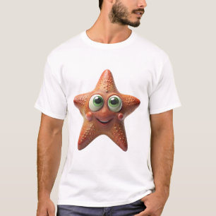 Baby Shark & Starfish Cute Design Ocean Kids T-Shirt