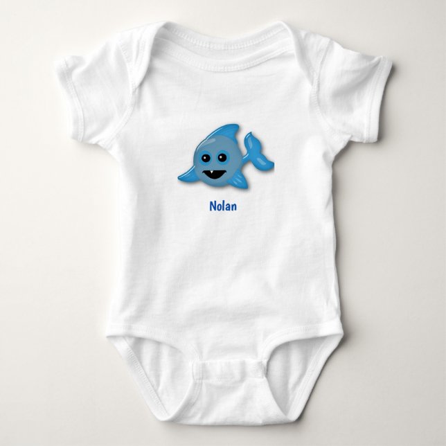 Baby Shark with Name Bodysuit (Front)