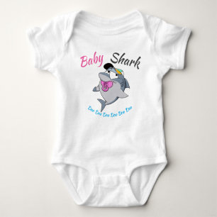 Baby Shark with Pink Pacifier Doo Doo Doo Baby Bodysuit