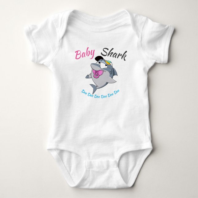 Baby Shark with Pink Pacifier Doo Doo Doo Bodysuit (Front)