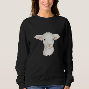 Baby Sheep Agriculture Motif Watercolour Lamb Sweatshirt