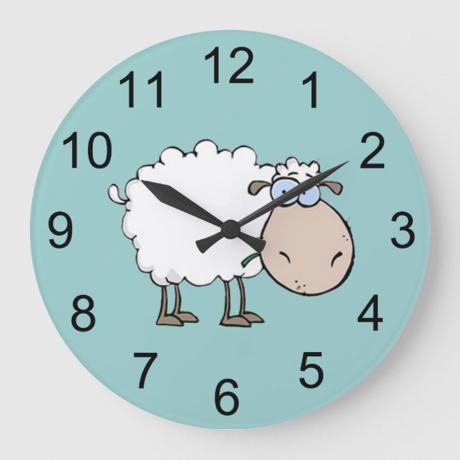 Baby Sheep Animal Wall Clock (Front)