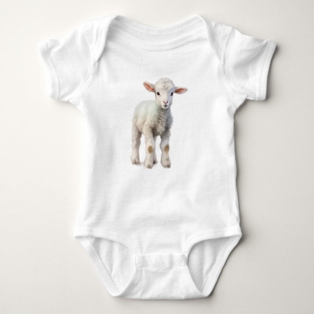 Baby Sheep Lamb  Baby Bodysuit (Front)