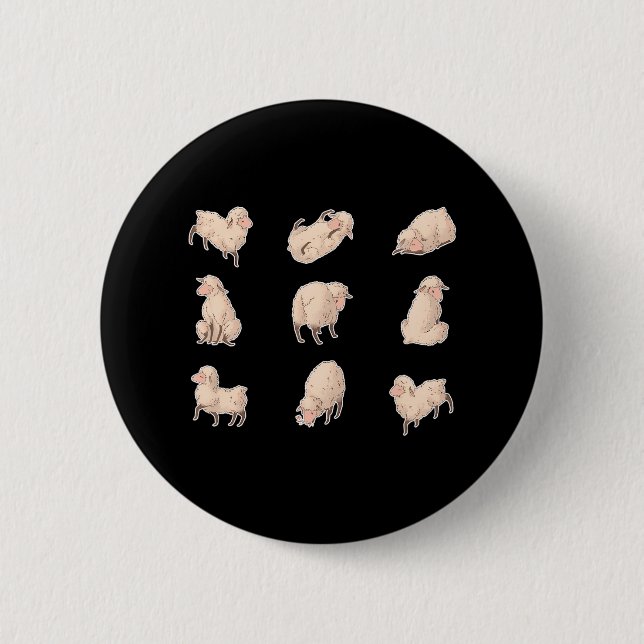 Baby Sheep Lamp Farm 6 Cm Round Badge (Front)