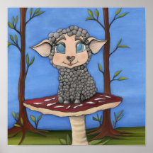 Baby Sheep on Toadstool