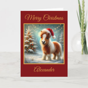 Baby Shetland Pony First Christmas Holiday Card