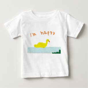 baby shirt, duck swimming "I'm happy". T-Shirt