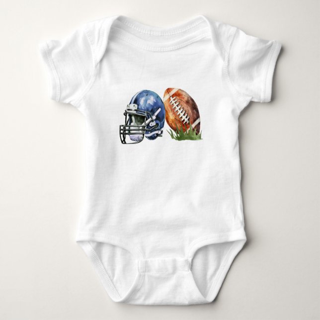 Baby Shirt Football Themed, Baby Bodysuit Football (Front)