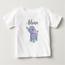 Baby Shirt with Customisable Name and Elephant