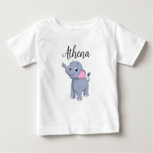 Baby Shirt with Customisable Name and Elephant