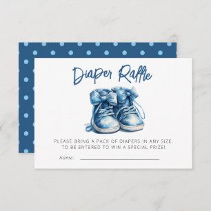 Baby Shoes   Blue Boy Baby Shower Diaper Raffle Enclosure Card