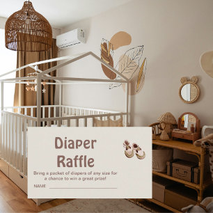 Baby Shoes Boy Baby Shower Diaper Raffle Enclosure Card