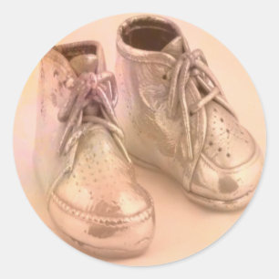 Baby Shoes Classic Round Sticker