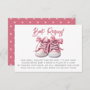 Baby Shoes   Pink Girl Baby Shower Book Request Enclosure Card