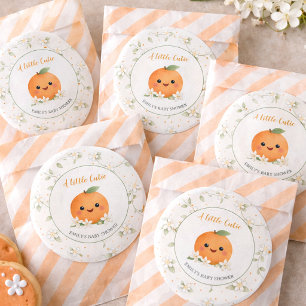 Baby Shower A Little Cutie Classic Round Sticker