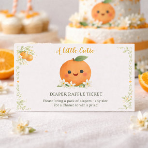 Baby Shower  A Little Cutie Diaper Raffle Ticket Enclosure Card