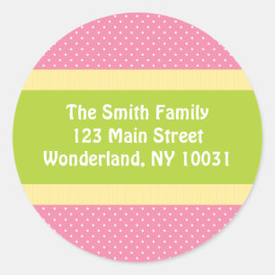 Baby Shower Address Label - Pink/Green