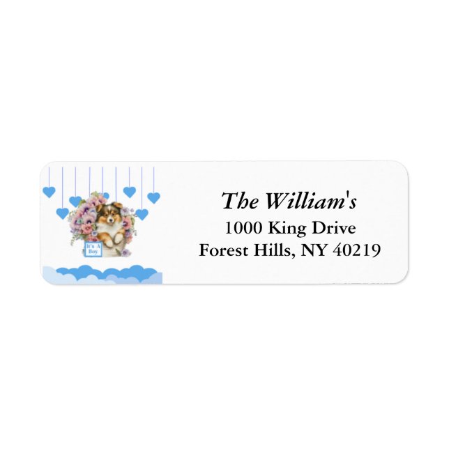 Baby Shower Address Labels, Personalised Address  (Front)