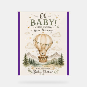 Baby Shower Adventure Invitation Acrylic Sign