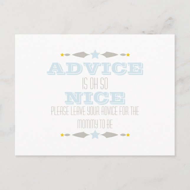 BABY SHOWER ADVICE CARD (Front)